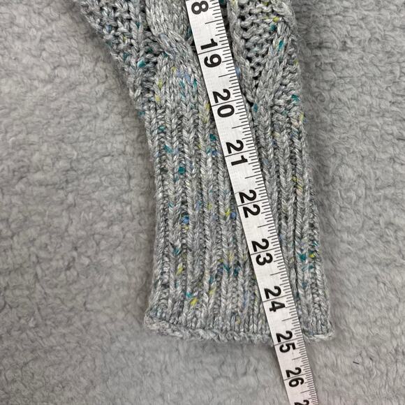 J. Crew Gray Cable Knit Sweater Wool Blend Confetti Color Dots Fall Style Cozy - Picture 6 of 8